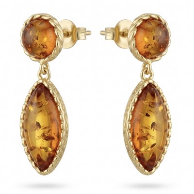 Serenity - Authentic Baltic Amber .925 Sterling Silver handcrafted earrings