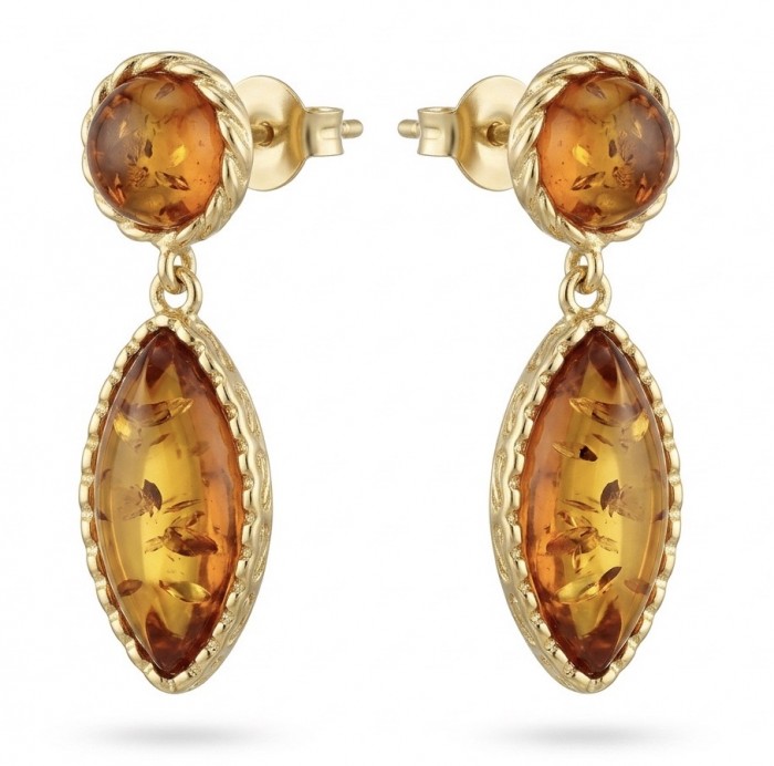 Serenity - Authentic Baltic Amber .925 Sterling Silver handcrafted earrings