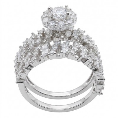 Aphrodite - 5.8 carat White Topaz .925 Sterling Silver handcrafted stack up ring size 8