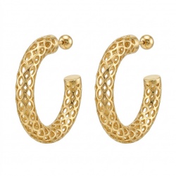 Dubai Style - .925 Sterling Silver dipped in 22K Gold handmade Earrings