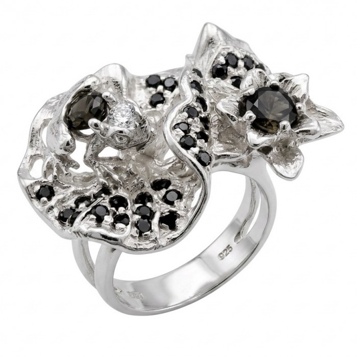 Blue Flowers 10.2 carat natural Sapphire .925 Sterling Silver dipped in rhodium Perfectly handcrafted Ring s. 8