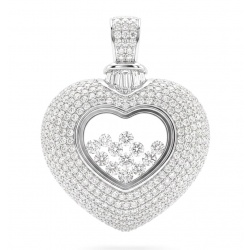 Precious Heart - Floating Memories 4.5 carat White Sapphire .925 Sterling Silver Handcrafted Statement pendant