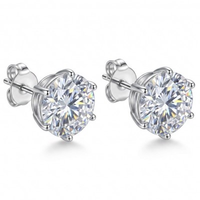 Veronica - 12.2 carat White Topaz rhodium over .925 Sterling Silver earrings, 10mm wide