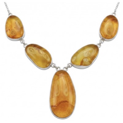 Rare!!! Dazzling 308.2 carat natural Golden Baltic Amber .925 Sterling Silver handcrafted necklace