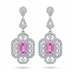 Isabella - Rare 5.9 carat Kunzite .925 Sterling Silver handcrafted Statement earrings