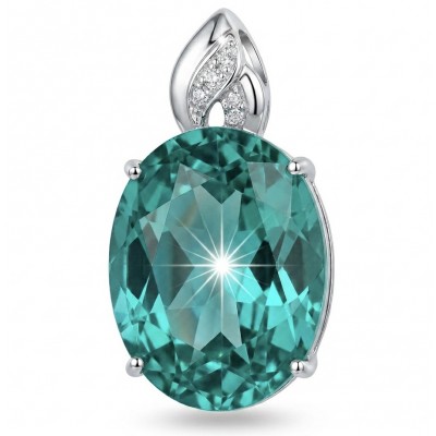 Angelina 22.9 carat authentic Aquamarine .925 Sterling Silver Handcrafted pendant