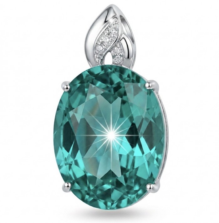 Angelina 22.9 carat authentic Aquamarine .925 Sterling Silver Handcrafted pendant
