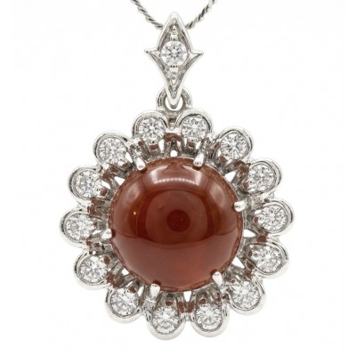 Incredible round cut 8.8 carat Mozambique Ruby .925 Sterling Silver handcrafted pendant