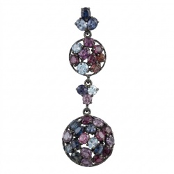Serenity 22.5 carat Brazilian Watermalon Tourmaline black rhodium over .925 Sterling Silver handmade Pendant
