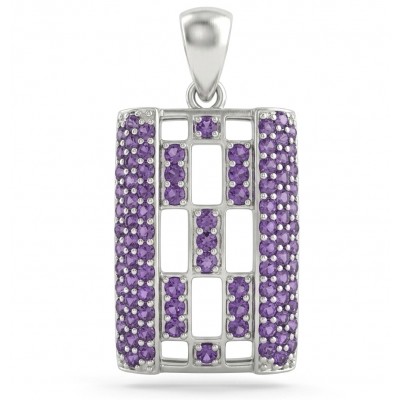 Sofia 14.5 carat Brazilian Amethyst .925 Sterling Silver handmade Pendant