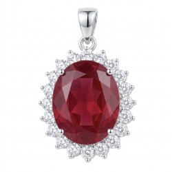 Authentic 17.5 CARAT Kasmir Ruby .925 Sterling Silver handcrafted Pendant
