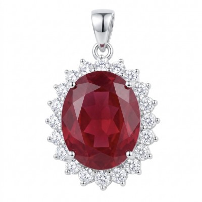 Authentic 17.5 CARAT Kasmir Ruby .925 Sterling Silver handcrafted Pendant