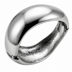 Precious Natural Silver Waves Hinge Bangle bracelet