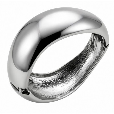 Precious Natural Silver Waves Hinge Bangle bracelet