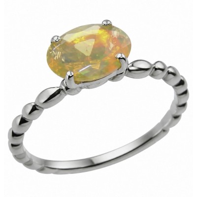 A Milky Way Genuine 2.8 carat Fire Opal .925 Sterling Silver handmade Ring size 8