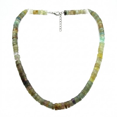 Giovanna - Top quality 95.80 grams Natural Fluorite .925 Sterling Silver handcrafted 22 inches necklace