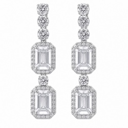 Mademoiselle 8.9 carat Moissanite .925 Sterling Silver Statement earrings