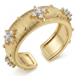 Precious 1.2 carat Whiet Topaz 18K Gold over .925 Sterling Silver ring size 7