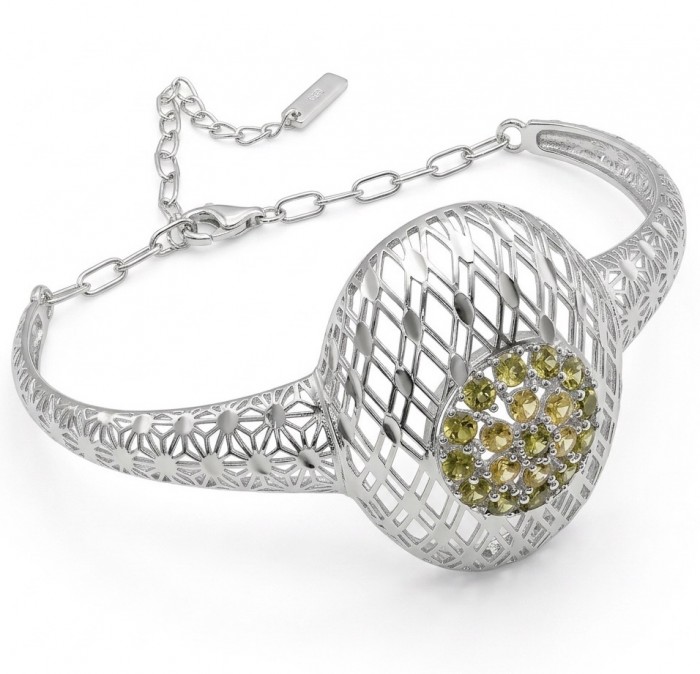 Casablanca - authentic 2.2 carat yellow Sapphire .925 Sterling Silver Bracelet