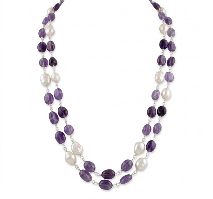 Emma 49.2 carat Natural Amethyst .925 Sterling Silver .925 Sterling Silver Necklace
