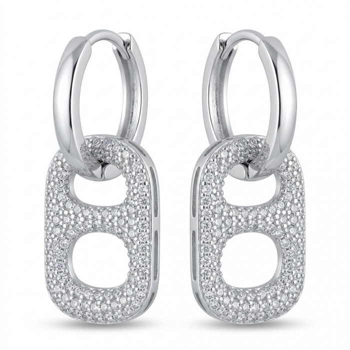 Precious Memories 2.5 carat pave White Topaz .925 Sterling Silver Handcrafted Statement earrings