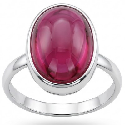 Bella Rosa Genuine 10.5 CARAT Star Ruby rhodium over .925 Sterling Silver Large Statement Ring size 10
