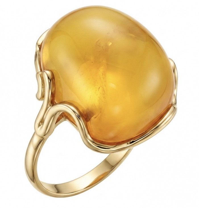 Authentic Golden Butterscotch Baltic Amber 14K Gold over .925 Sterling Silver entirely handcrafted LARGE ring; s. 7 adjustable