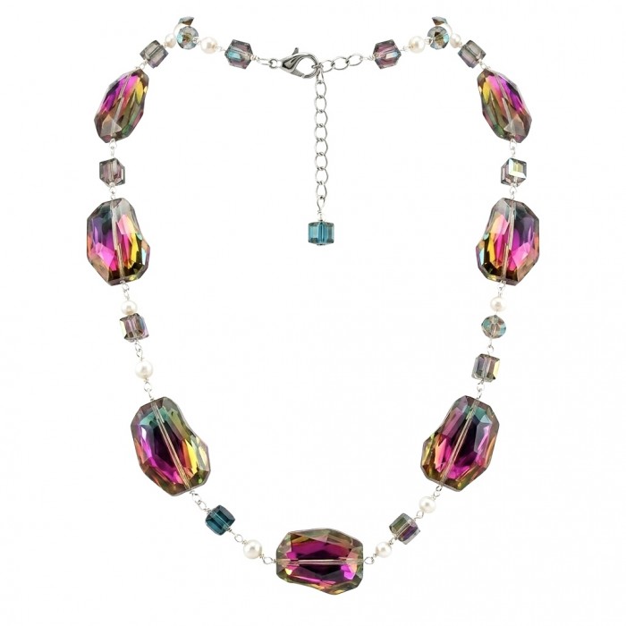 Bohemian Style Genuine Titanium Aura Quartz .925 Sterling Silver handmade necklace