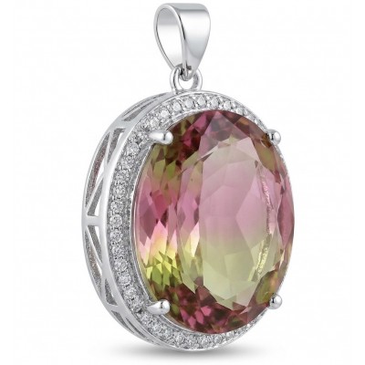 Spectacular 14.2 carat COLOR - changing Alexandrite .925 Sterling Silver handcrafted Pendant
