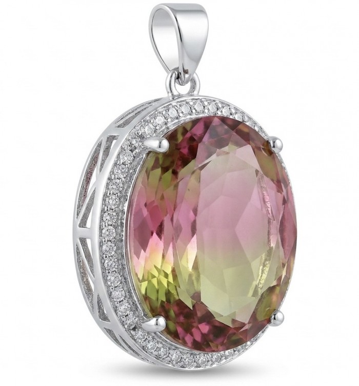 Spectacular 14.2 carat COLOR - changing Alexandrite .925 Sterling Silver handcrafted Pendant