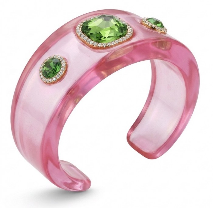 Candy Store - Modern Design Natural Pink Raisin Peridot .925 Sterling Silver bracelet