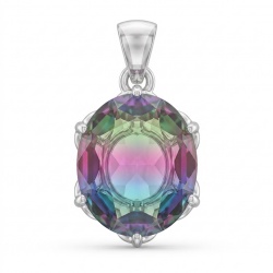 5.2 carat oval cut Brazilian Tourmaline .925 Sterling Silver Perfectly handcrafted pendant