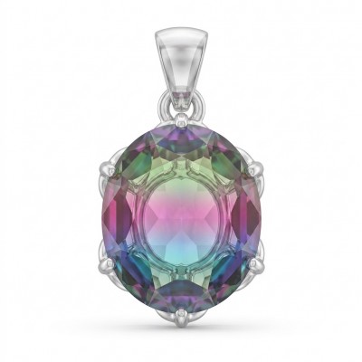 5.2 carat oval cut Brazilian Tourmaline .925 Sterling Silver Perfectly handcrafted pendant