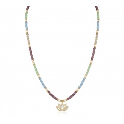 Precious Lotus Tourmaline Golden Statement Necklace