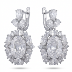 Allure Natural 15.2 carat Topaz .925 Sterling Silver handcrafted earrings