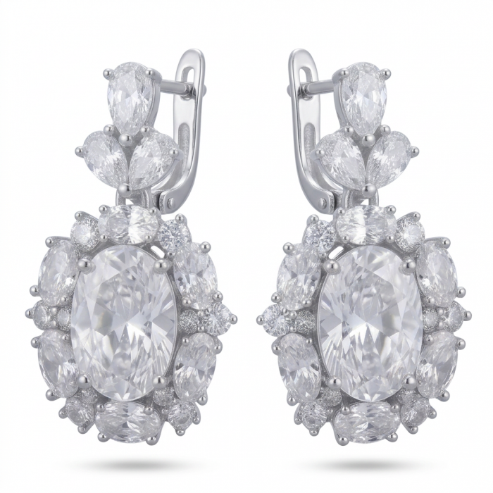 Allure Natural 15.2 carat Topaz .925 Sterling Silver handcrafted earrings - video