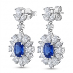 Best quality 3.9 carat African Kyanite .925 Sterling Silver handcrafted earrings