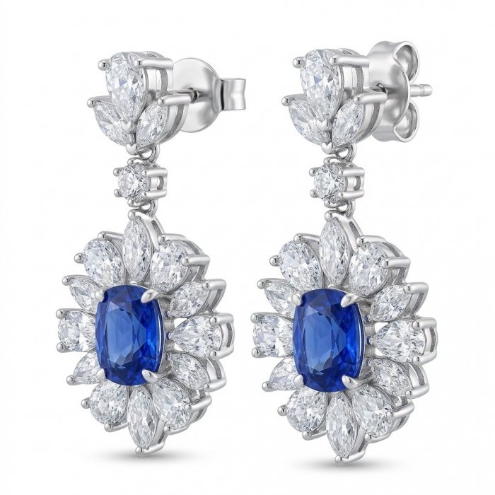 Best quality 3.9 carat African Kyanite .925 Sterling Silver handcrafted earrings - video