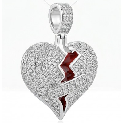 Healing Heart Luxurious 8.4 carat White Topaz .925 Sterling Silver handcrafted pendant