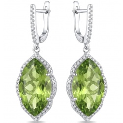 Royalty 9.9 carat authentic Himalayan Peridot .925 Sterling Silver Handcrafted Statement Earrings
