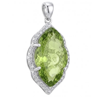 Royalty 9.9 carat authentic Himalayan Peridot .925 Sterling Silver Handcrafted Statement pendant