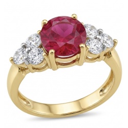 Born to Glam authentic 4.2 carat Ruby 22K Gold over .925 Silver handcrafted Ring s. 7 1/4