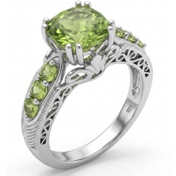 Royalty 4.9 carat authentic Himalayan Peridot .925 Sterling Silver Handcrafted Statement Ring size 8