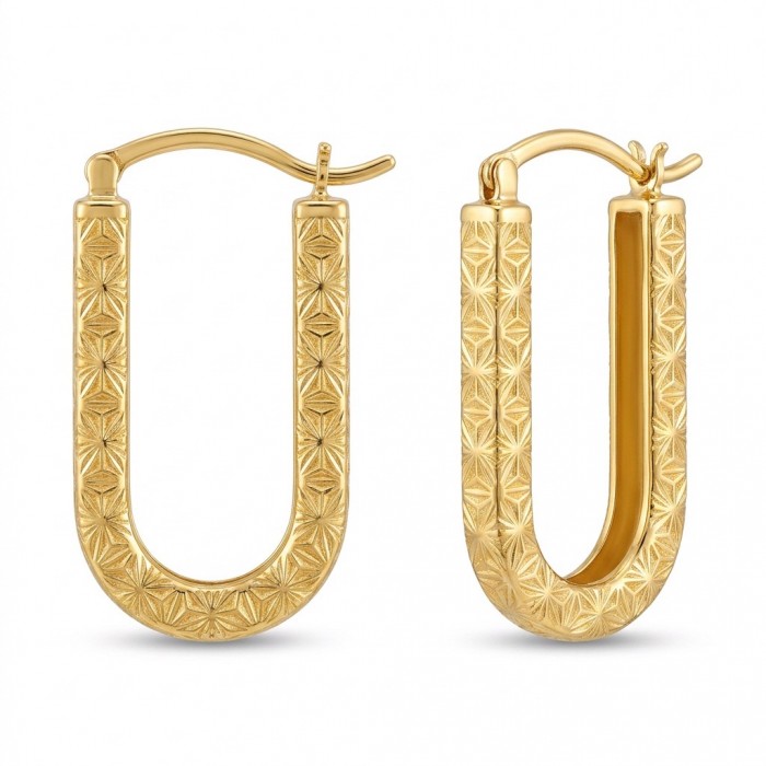Black Label Collection - Dubai Style - Natural 22K Gold over .925 Sterling Silver handmade earrings