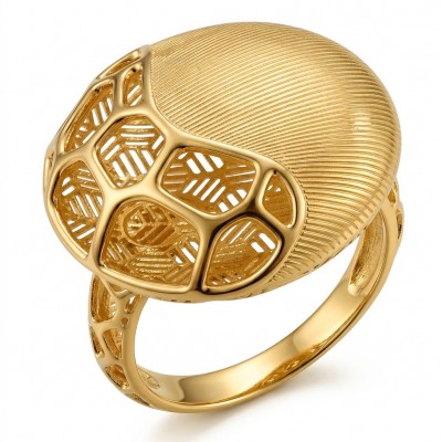 Dubai Style .925 Sterling Silver dipped in 22K Gold handmade Large ring size 9