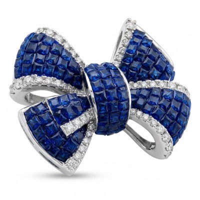 Heirloom Genuine mystery setting 8.5 carat Sapphire .925 Sterling Silver dipped in rhodium handmade Pendant