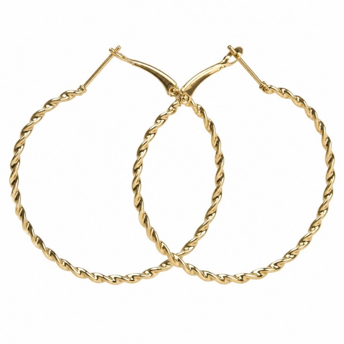 Allure Golden tone handcrafted Stylish Hoop earrings