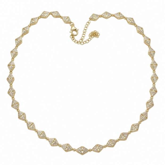 Precious Genuine White Topaz 18K White Gold over .925 Sterling Silver handmade necklace