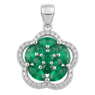 Authentic 4.5 CARAT Chrome Diopside .925 Sterling Silver Pendant