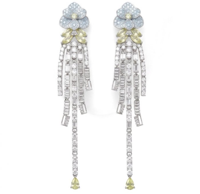 Luxurious Golden - 8.2 carat yellow Montana Sapphire .925 Sterling Silver handcrafted Statement earrings - video